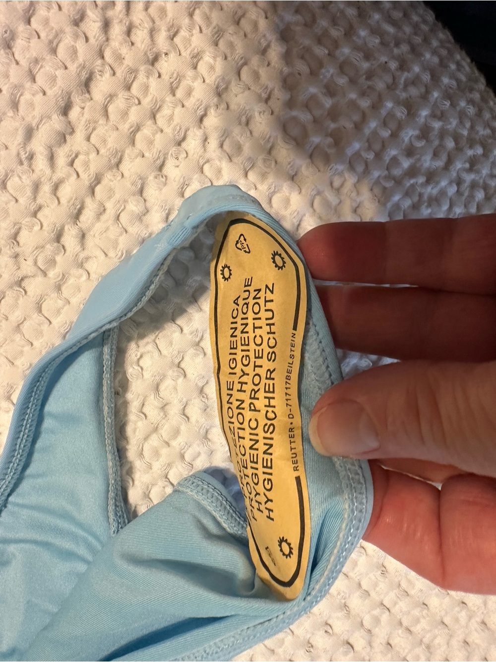 Light Blue Ruched One-Piece Swimsuit - Picture 3 of 7
